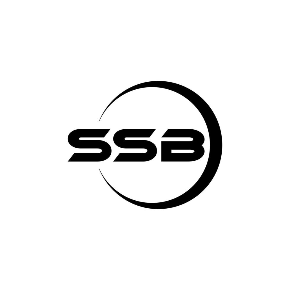 diseño de logotipo de letra ssb con fondo blanco en illustrator. logotipo vectorial, diseños de caligrafía para logotipo, afiche, invitación, etc. vector