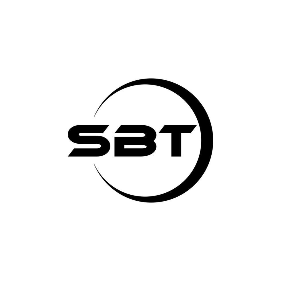 diseño de logotipo de letra sbt con fondo blanco en illustrator. logotipo vectorial, diseños de caligrafía para logotipo, afiche, invitación, etc. vector