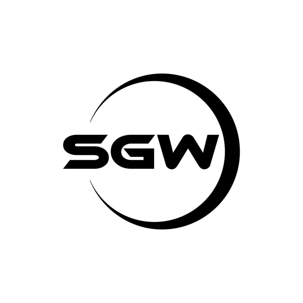 SGW letter logo design in illustrator. Vector logo, calligraphy designs for logo, Poster, Invitation, etc.