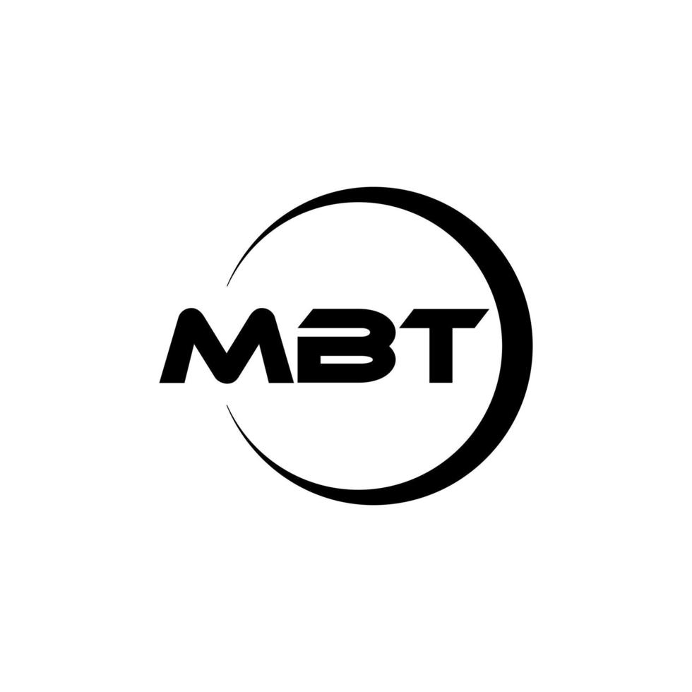MBT letter logo design in illustration. Vector logo, calligraphy designs for logo, Poster, Invitation, etc.