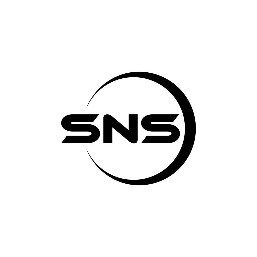 SNS letter logo design in illustrator. Vector logo, calligraphy designs for logo, Poster, Invitation, etc.