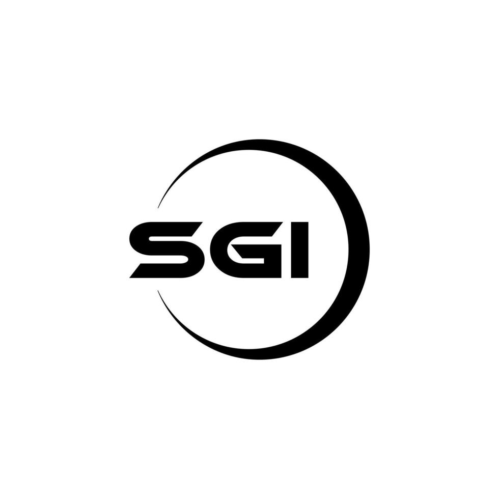 SGI letter logo design in illustrator. Vector logo, calligraphy designs for logo, Poster, Invitation, etc.