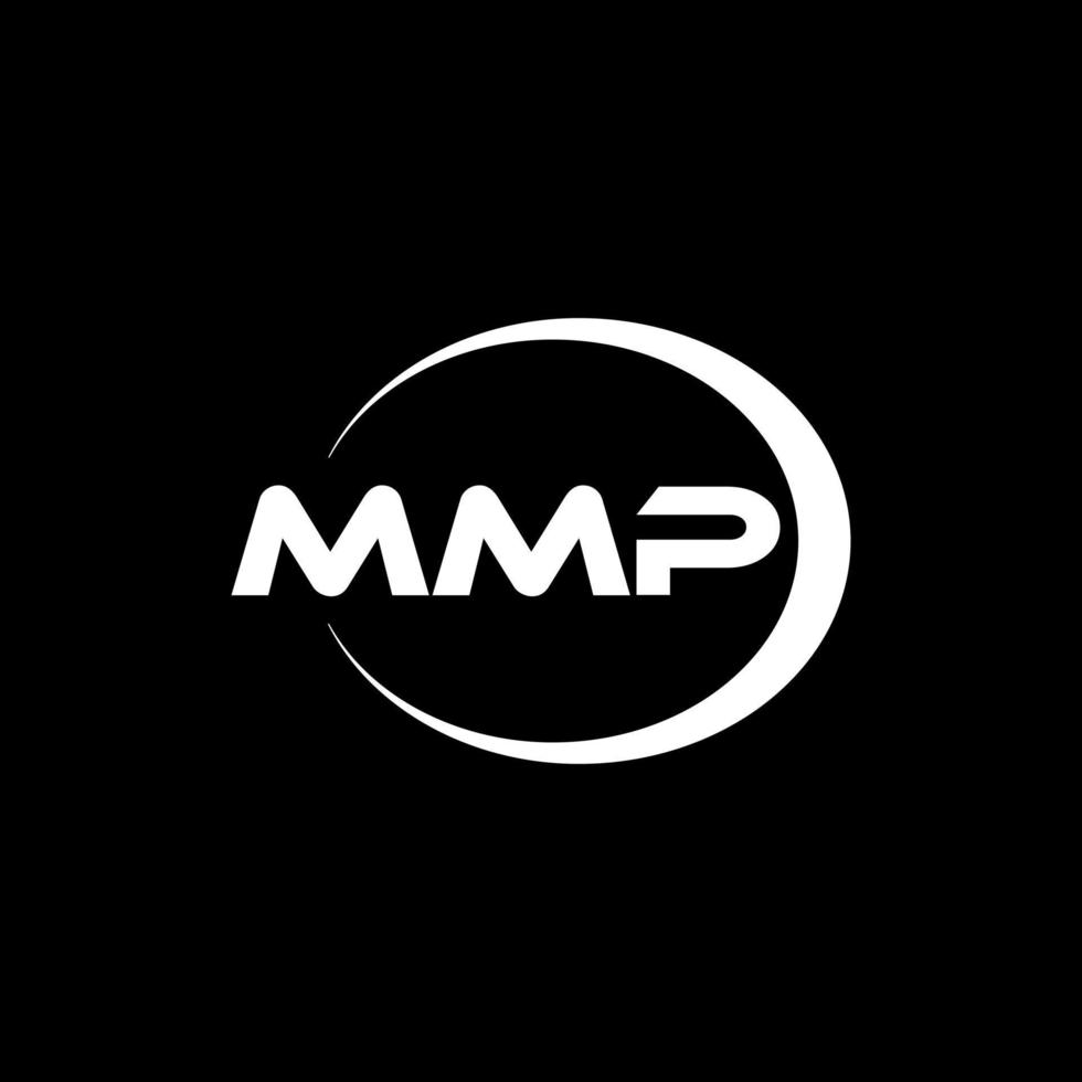 MMP letter logo design in illustration. Vector logo, calligraphy designs for logo, Poster, Invitation, etc.
