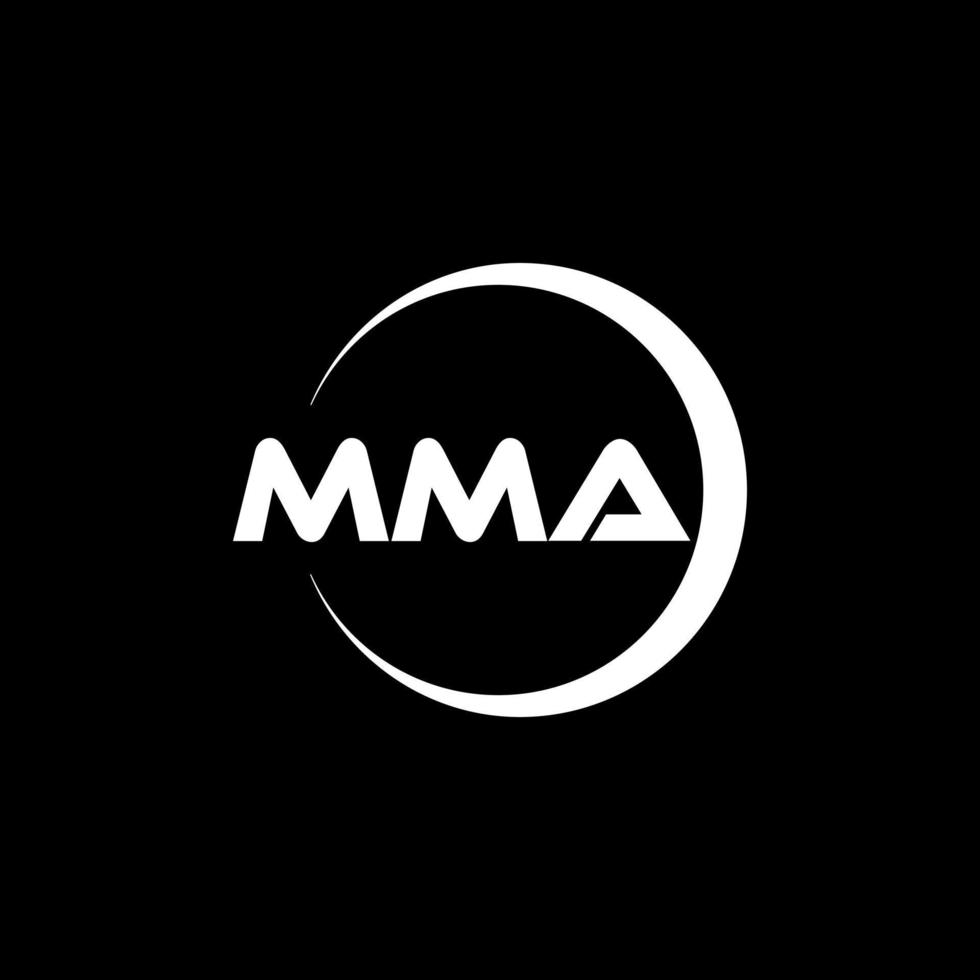 diseño de logotipo de letra mma en ilustración. logotipo vectorial, diseños de caligrafía para logotipo, afiche, invitación, etc. vector