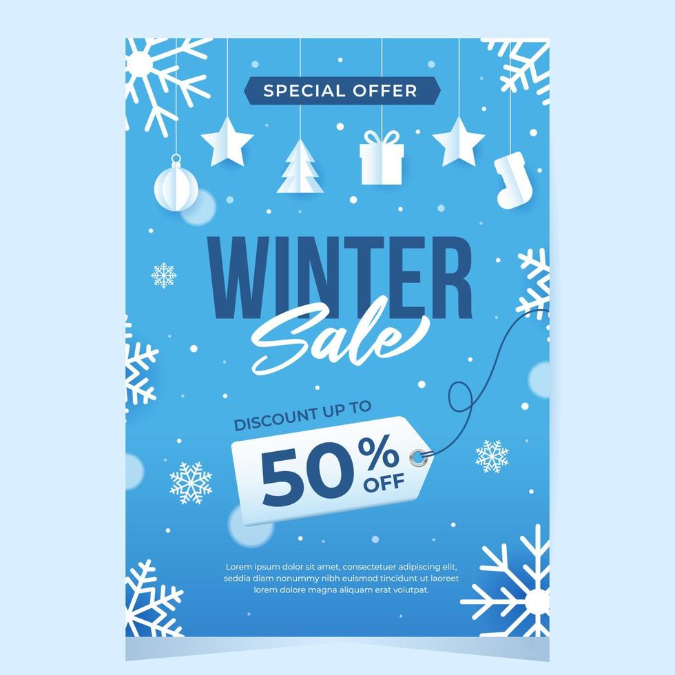 Winter Sale Poster Template vector