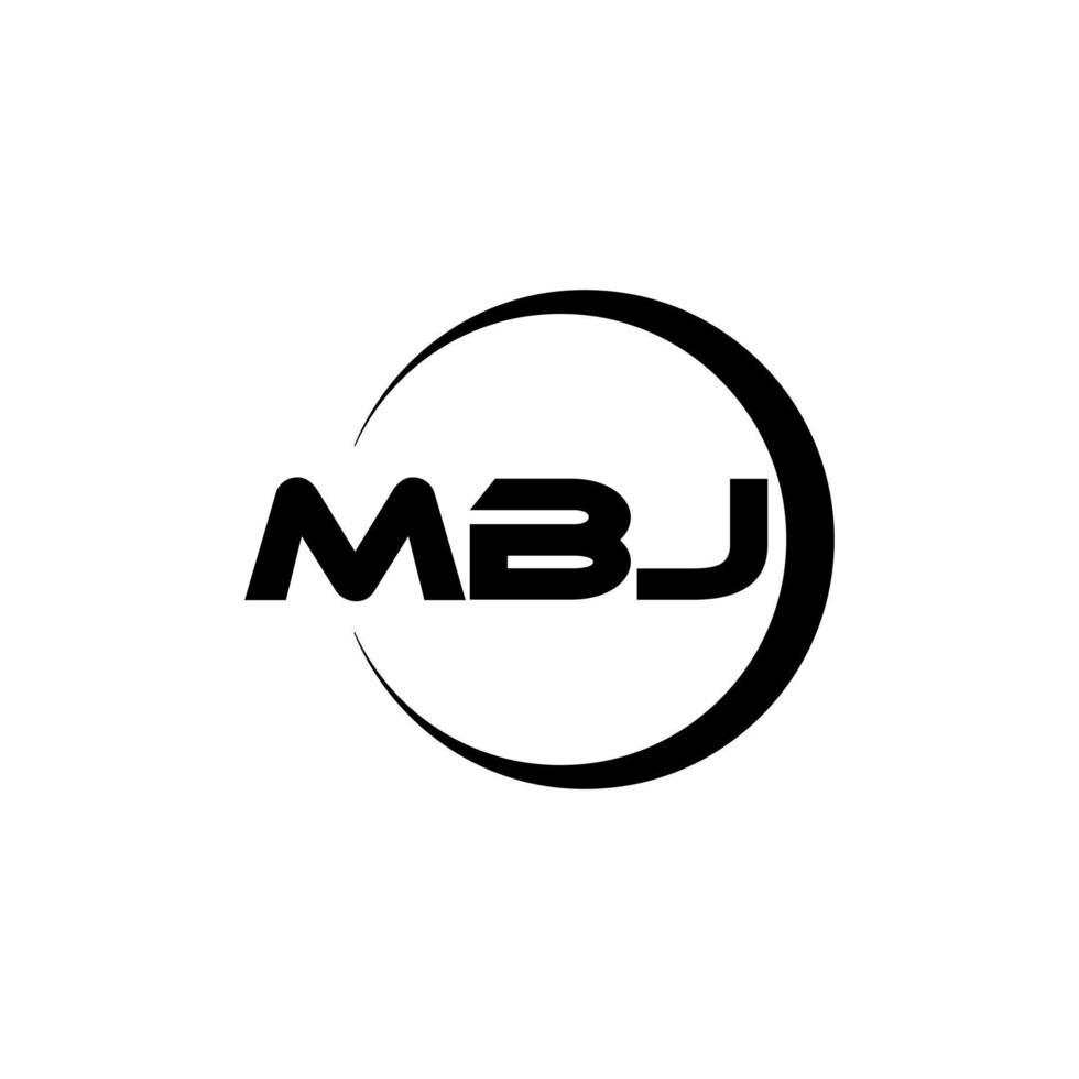 MBJ letter logo design in illustration. Vector logo, calligraphy designs for logo, Poster, Invitation, etc.