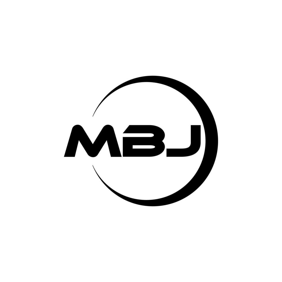 diseño del logotipo de la letra mbj en la ilustración. logotipo vectorial, diseños de caligrafía para logotipo, afiche, invitación, etc. vector