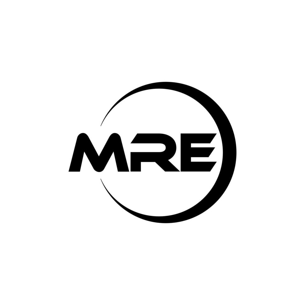 MRE letter logo design in illustration. Vector logo, calligraphy designs for logo, Poster, Invitation, etc.