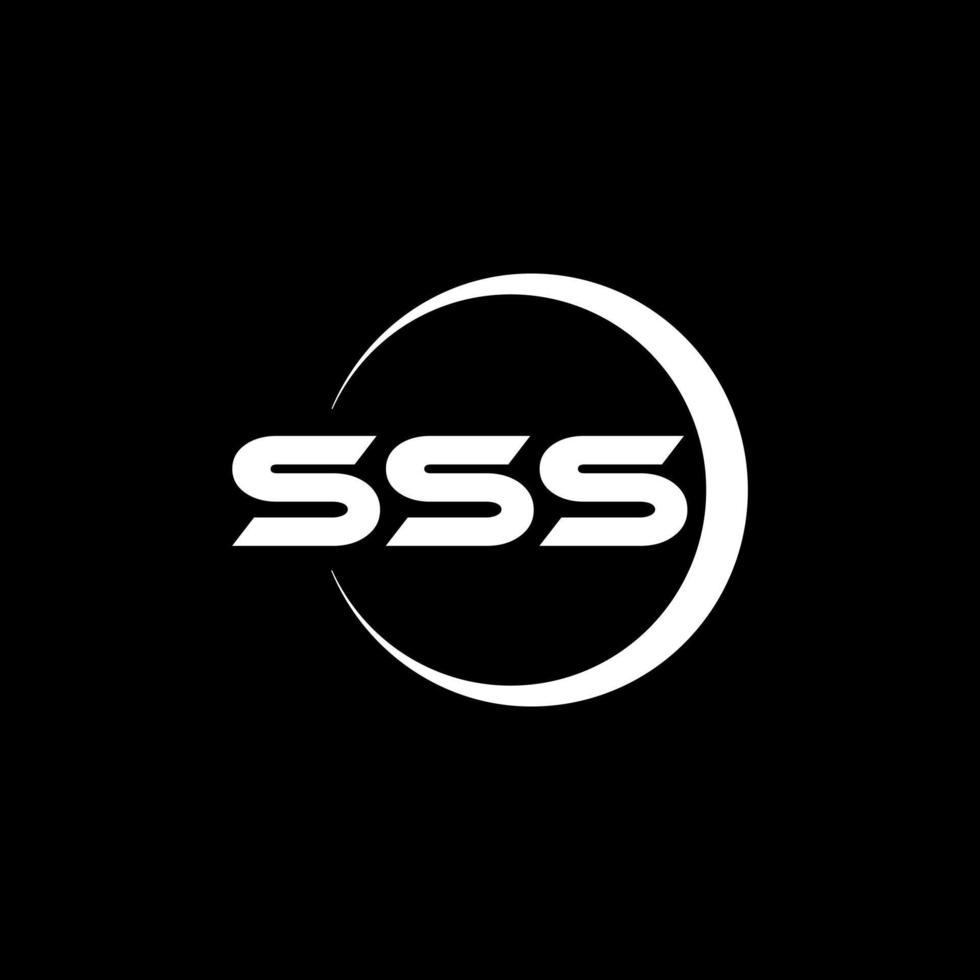 SSS letter logo design with black background in illustrator. Vector logo, calligraphy designs for logo, Poster, Invitation, etc.