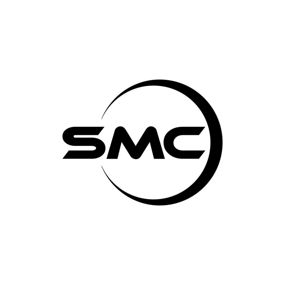 diseño del logotipo de la letra smc en illustrator. logotipo vectorial, diseños de caligrafía para logotipo, afiche, invitación, etc. vector