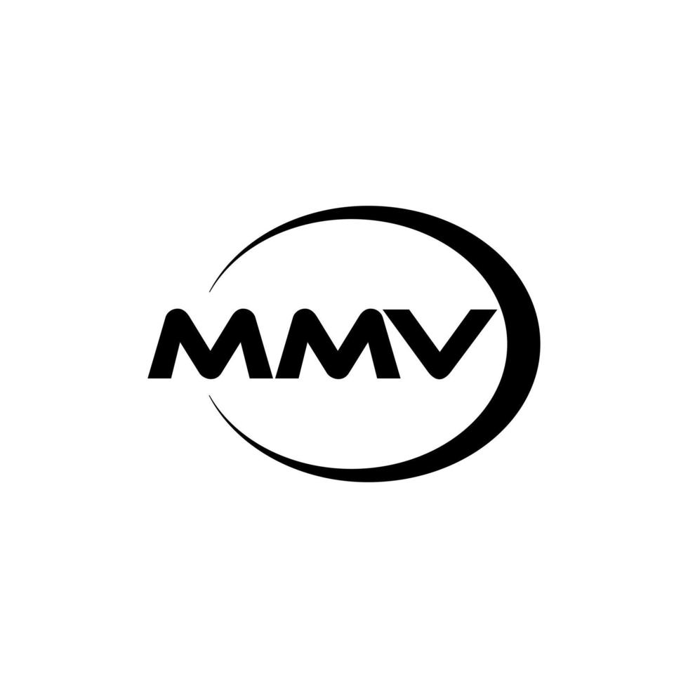 MMV letter logo design in illustration. Vector logo, calligraphy designs for logo, Poster, Invitation, etc.