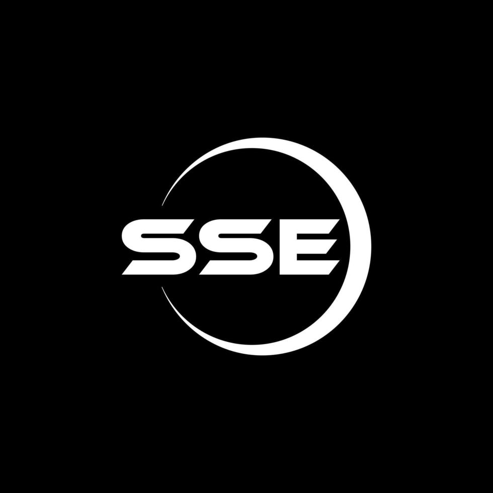 SSE letter logo design with black background in illustrator. Vector logo, calligraphy designs for logo, Poster, Invitation, etc.