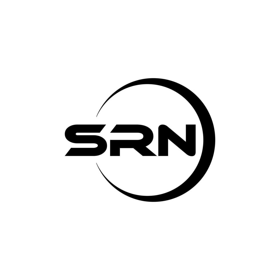 diseño de logotipo de letra srn con fondo blanco en illustrator. logotipo vectorial, diseños de caligrafía para logotipo, afiche, invitación, etc. vector