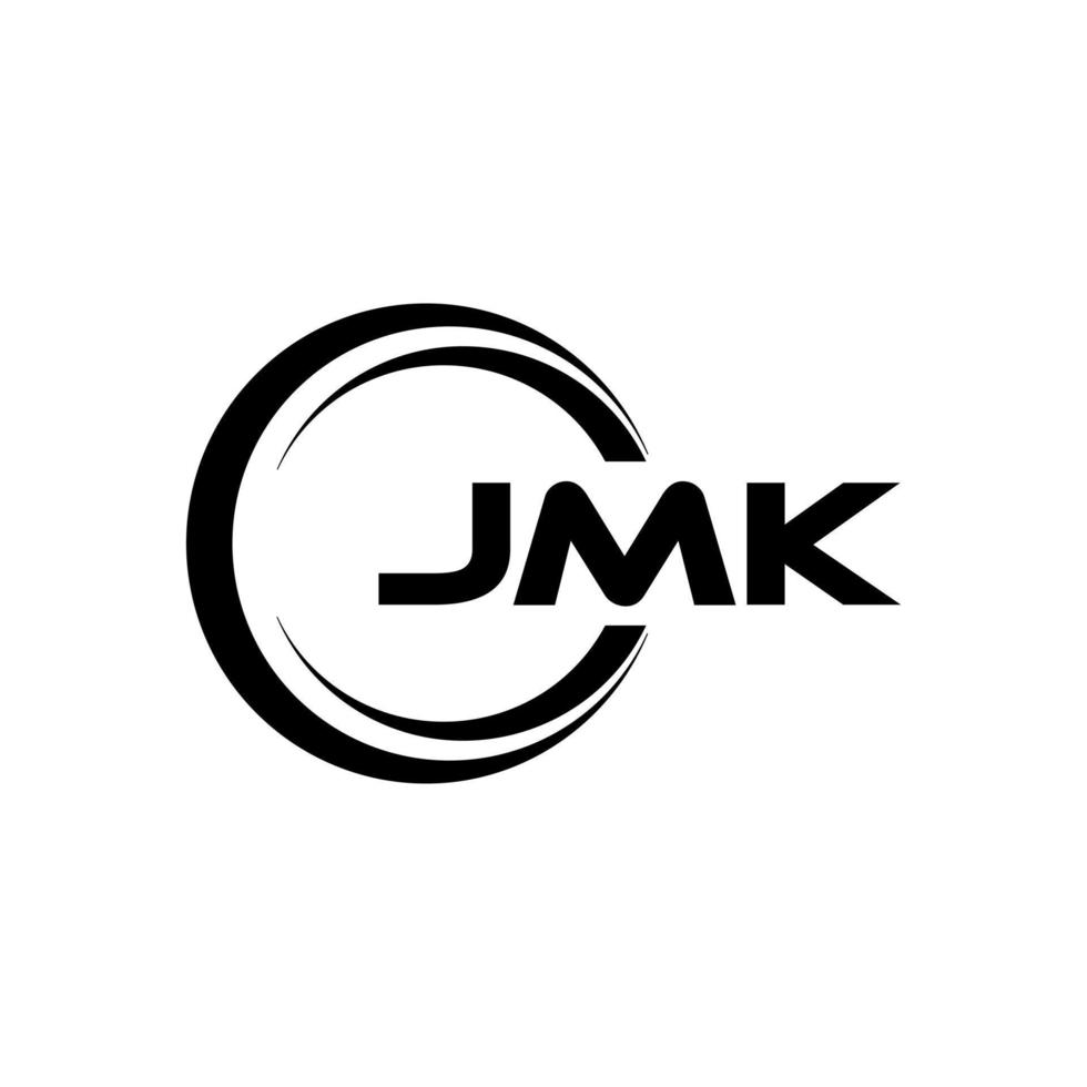 JMK letter logo design in illustration. Vector logo, calligraphy designs for logo, Poster, Invitation, etc.