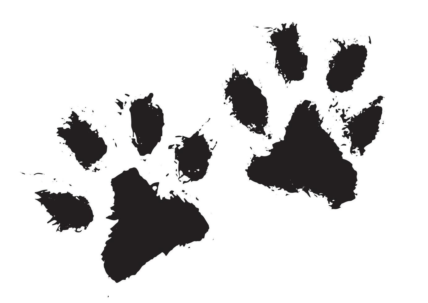 Ink Dog Paw, Cat Paw, grunge style, Vector. Vector illustration.