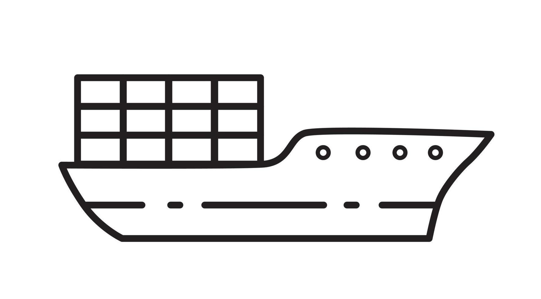 Ferry with a cargo. Delivery across the ocean. vector