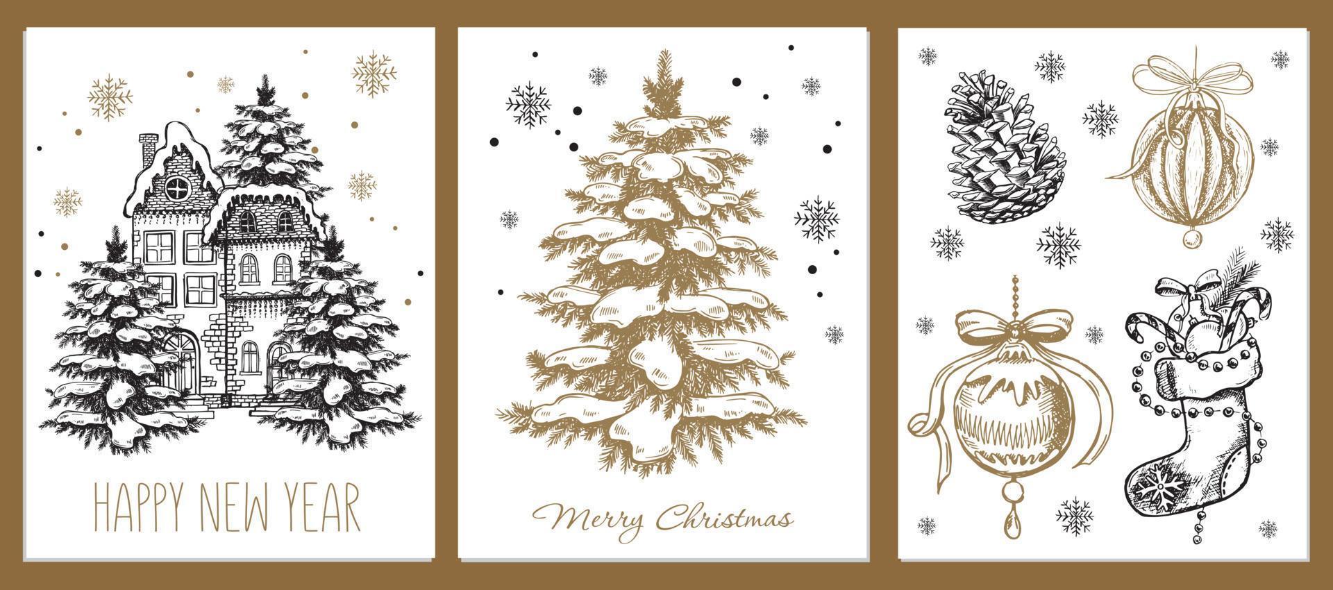 Christmas design element in doodle style. vector