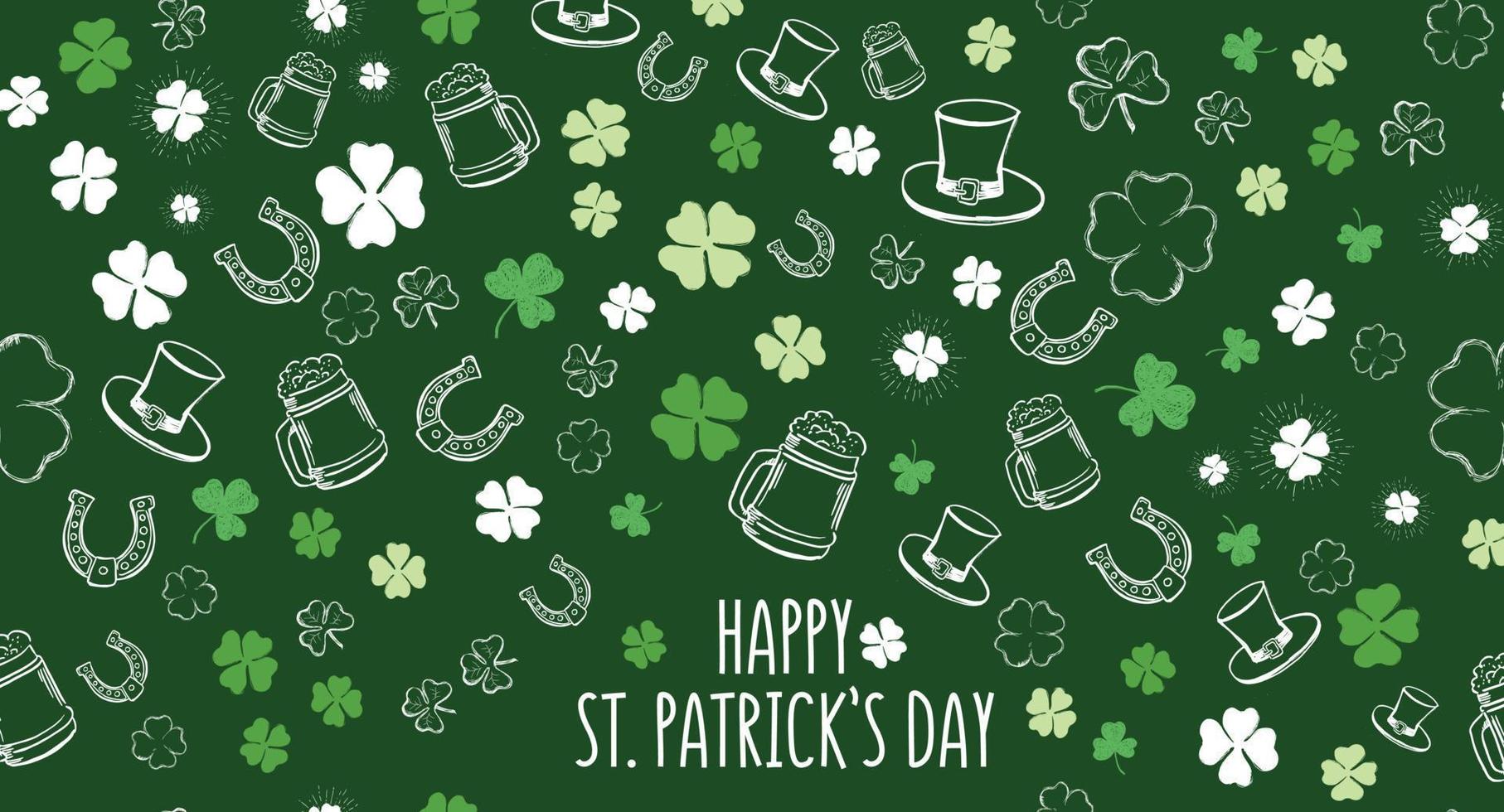 Clover set. St. Patrick's Day set. Hand drawn illustrations. vector