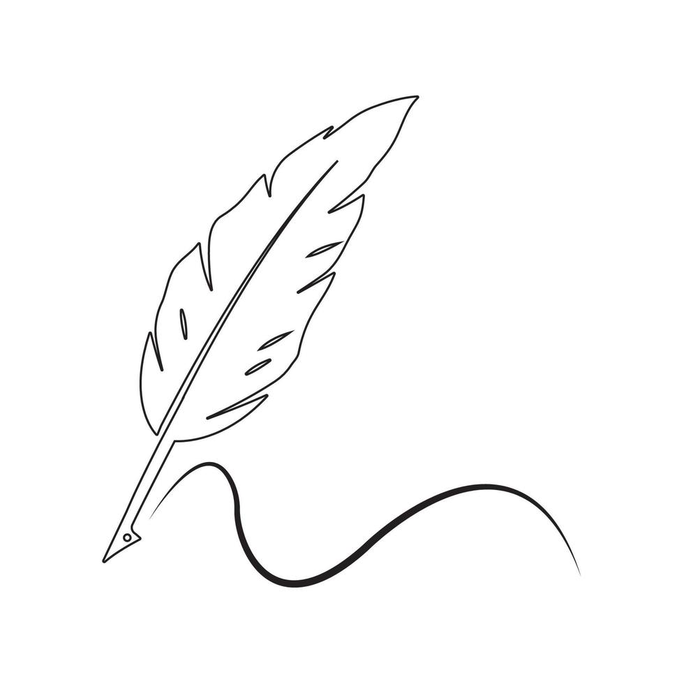 feather pen logo vector