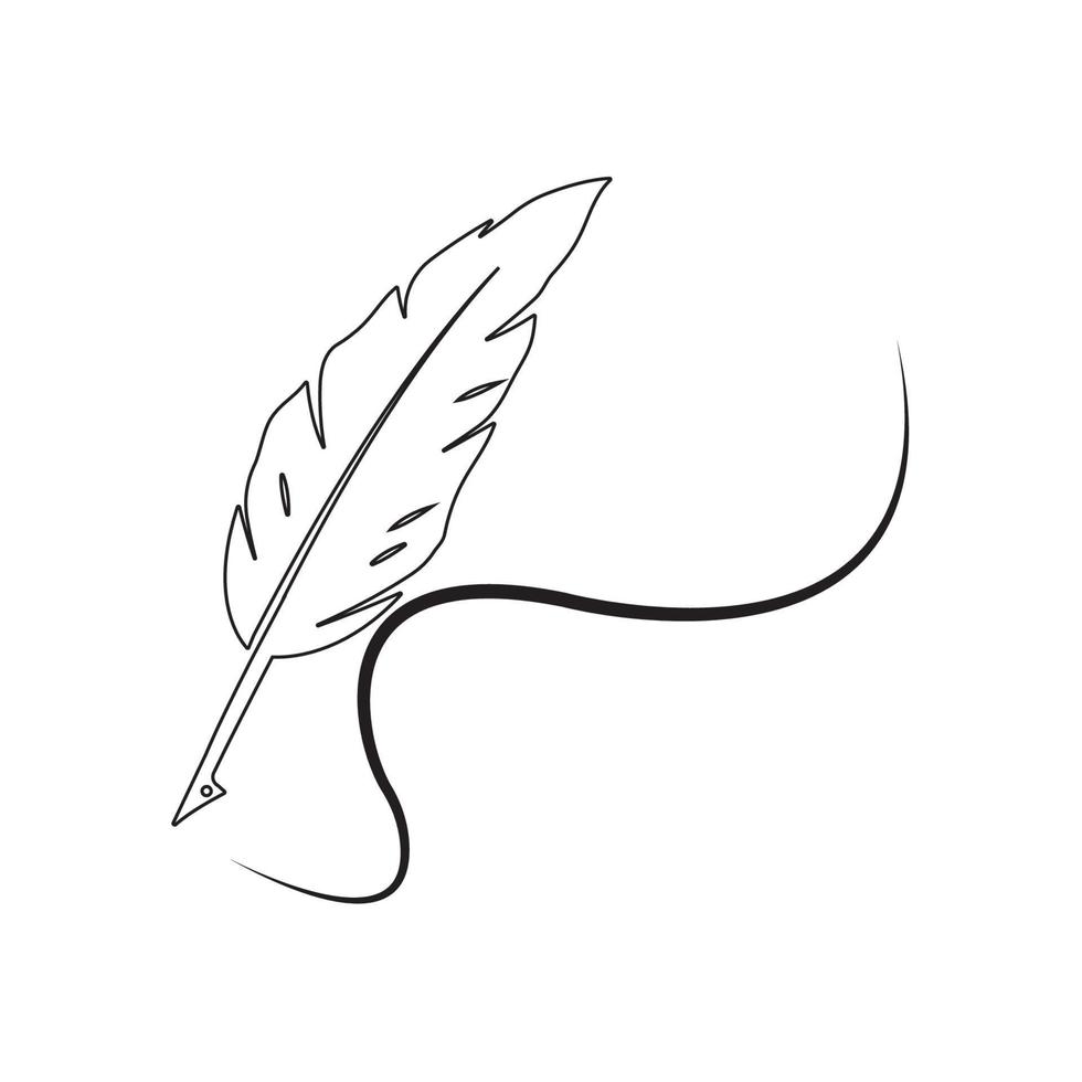 feather pen logo vector