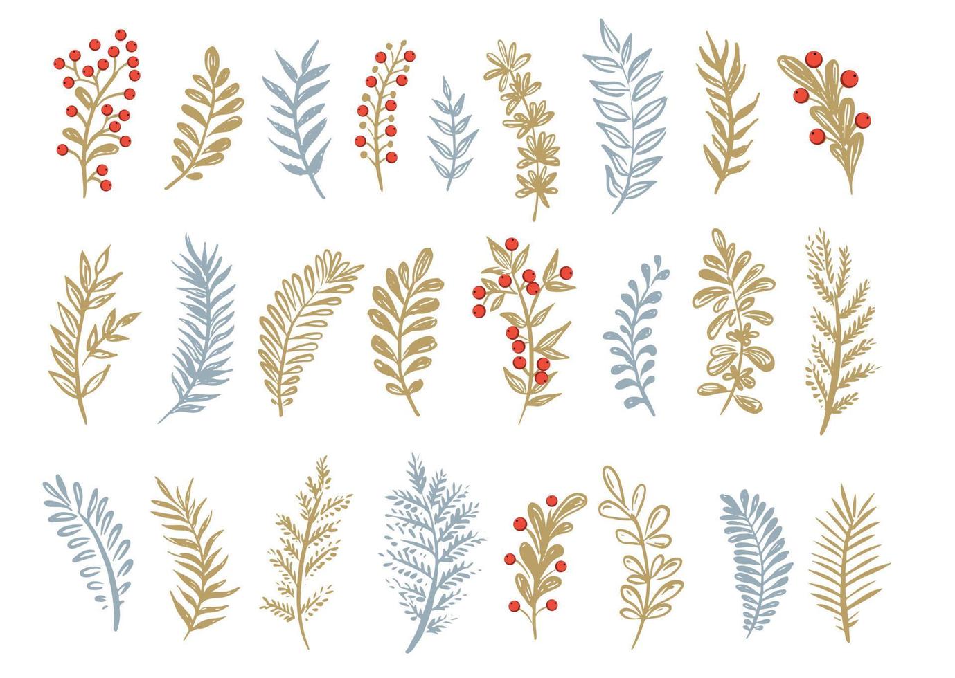 Branches collection hand drawn, vector. vector