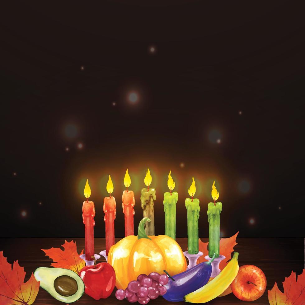 Celebrate Kwanzaa with Colorful Candle vector