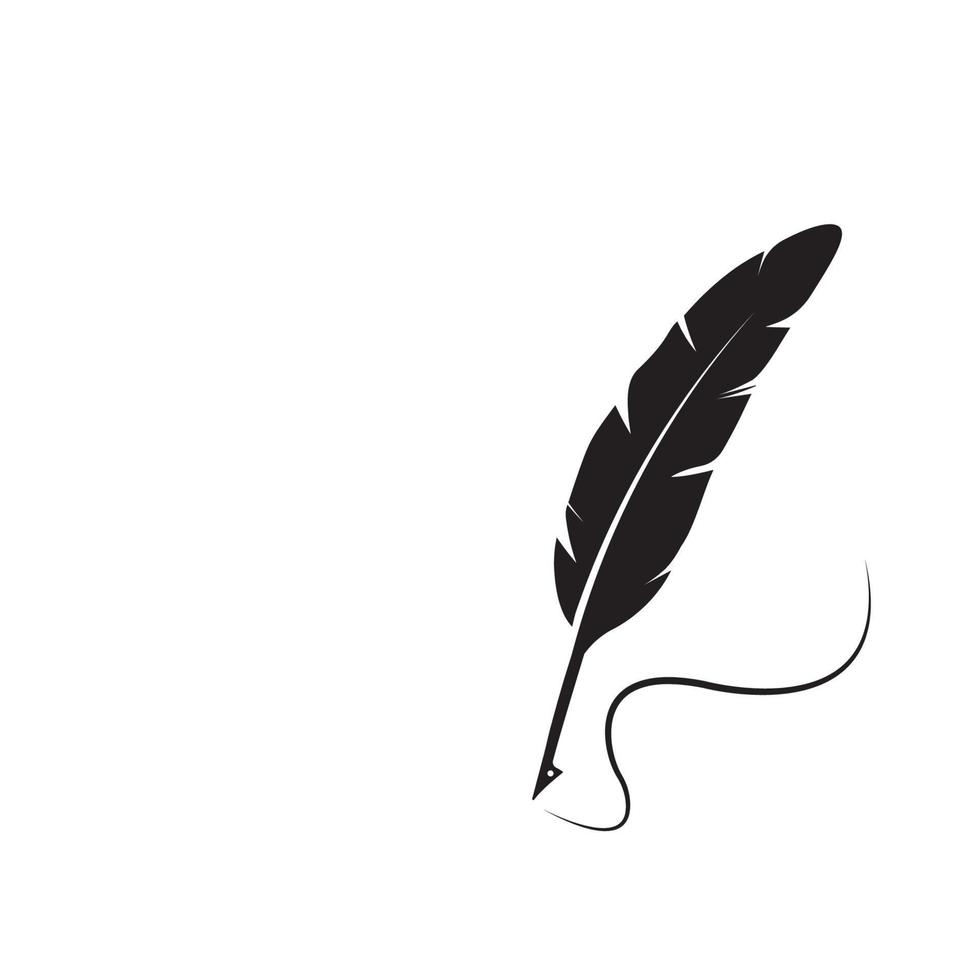 feather pen logo vector