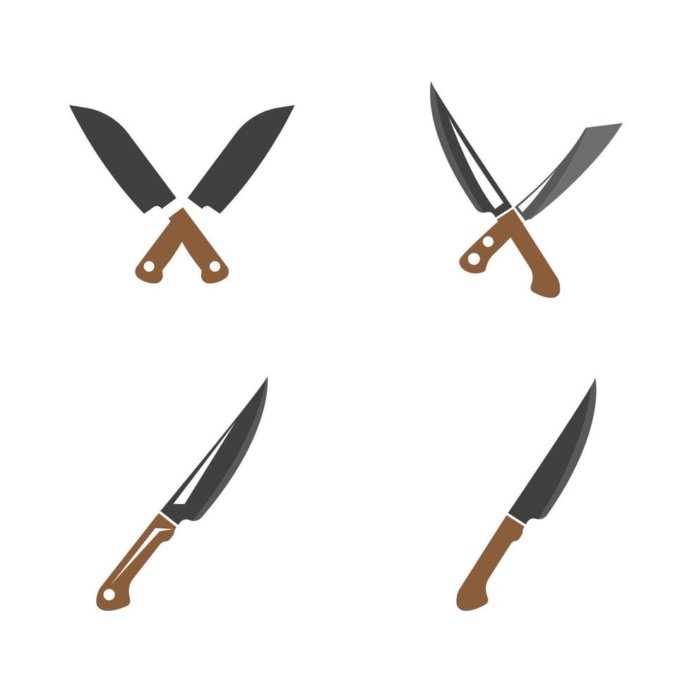 Ilustración de vector de plantilla de icono de cuchillo