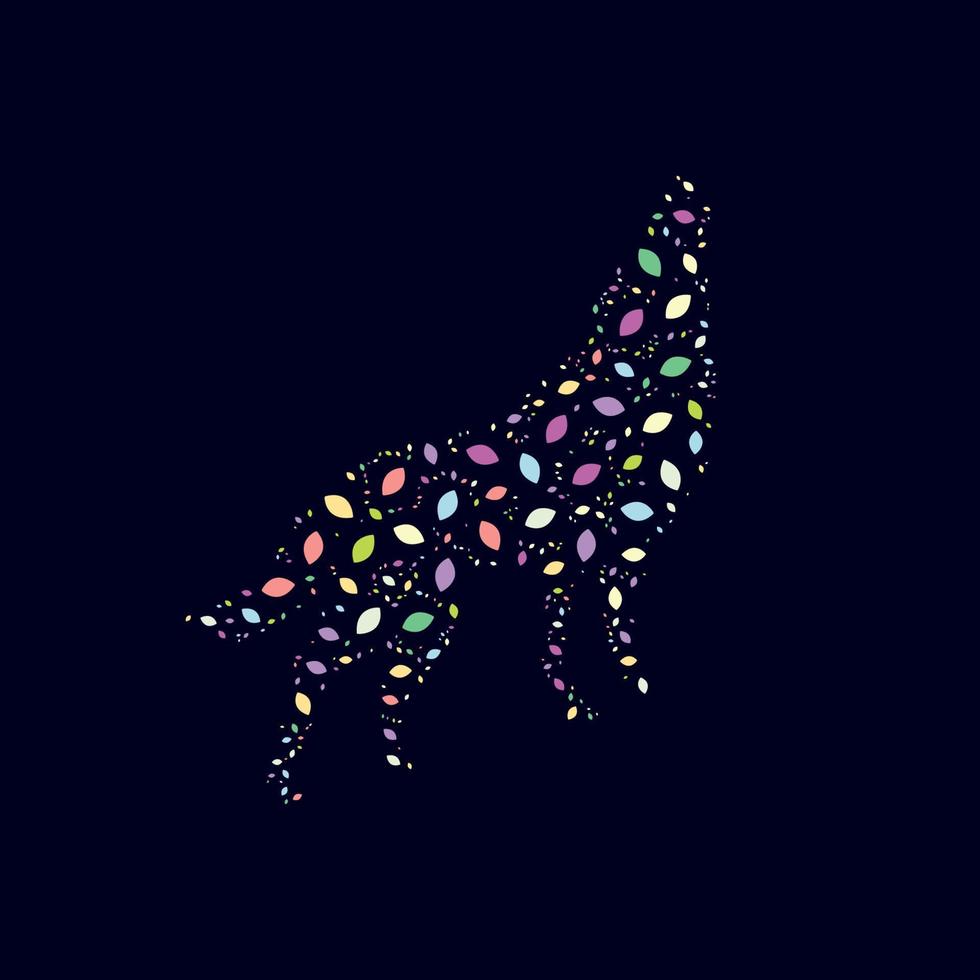 lobo colorido diseño de arte pop vector