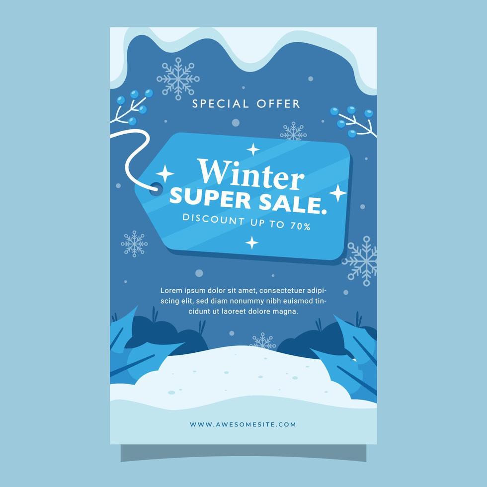 Winter Super Sale Poster Concept Template vector