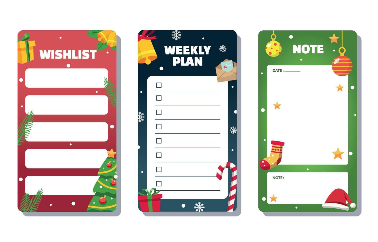 Christmas Journal Template Concept vector