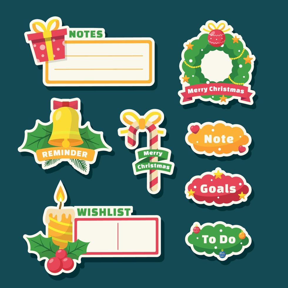 Winter Cute Sticker Set Template vector