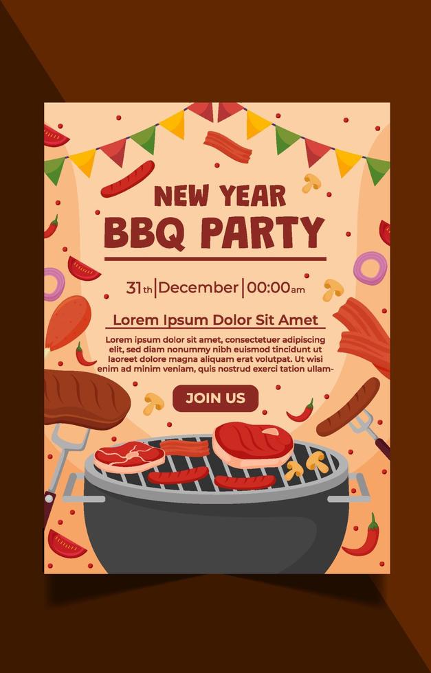 BBQ New Year Party vector