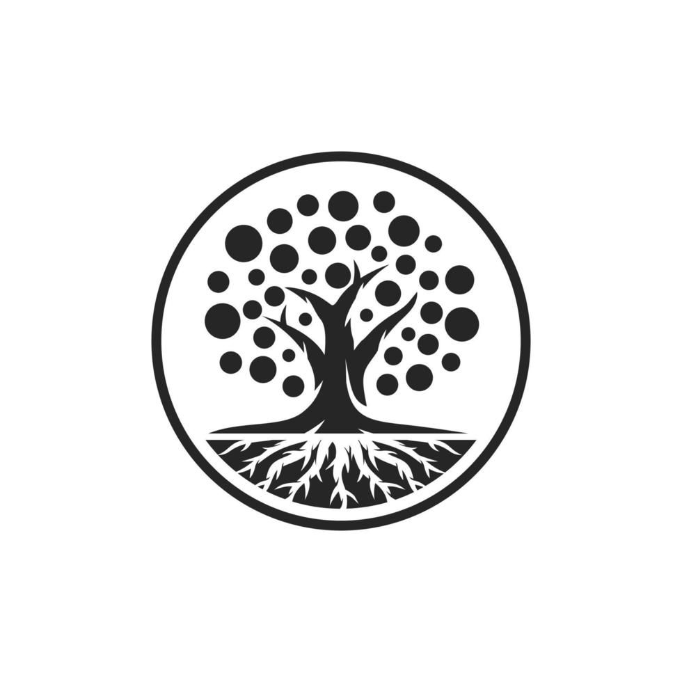 Oak tree logo design vector