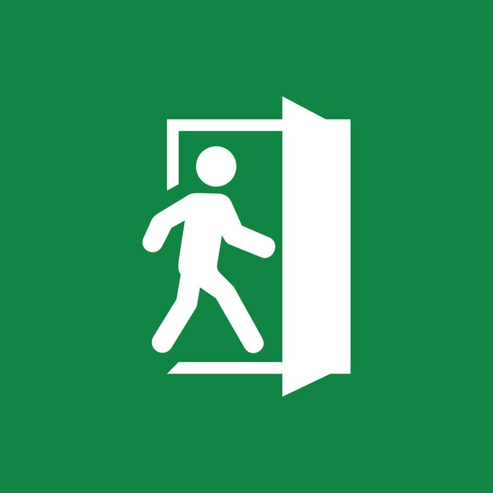 Exit door symbol. Evacuation symbol vector
