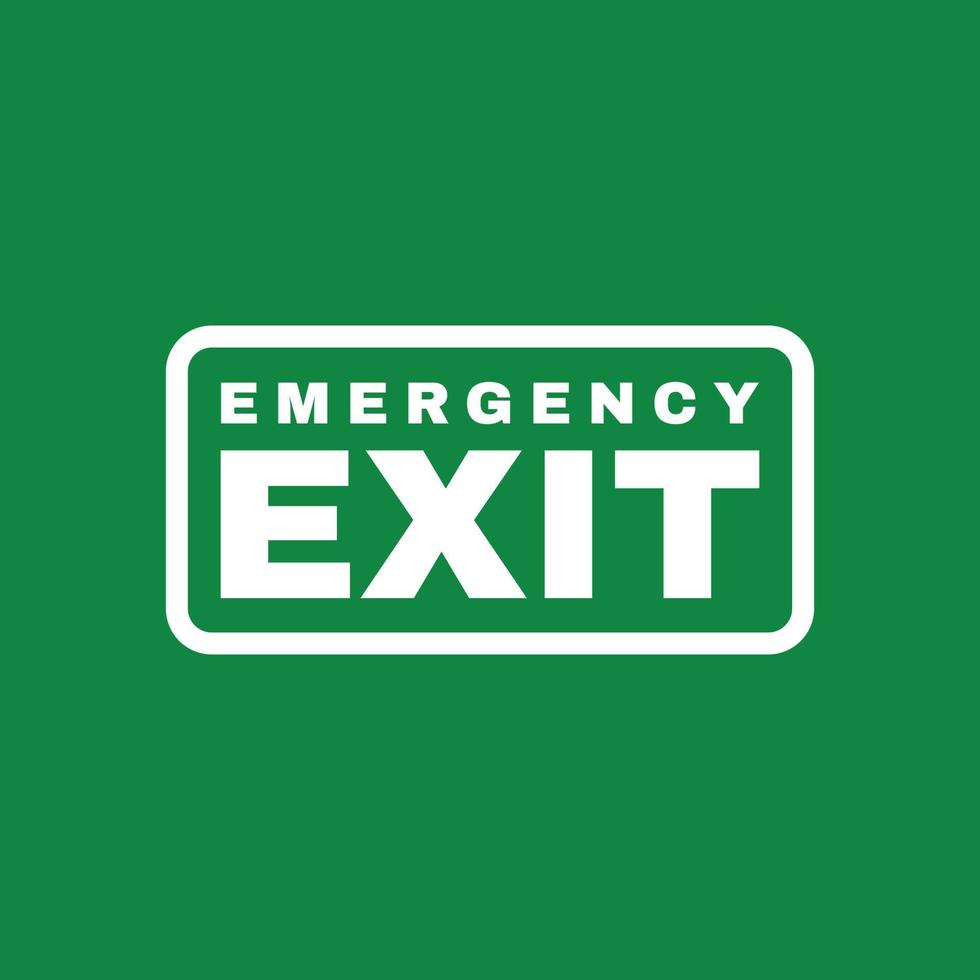 Exit door symbol. Evacuation symbol vector