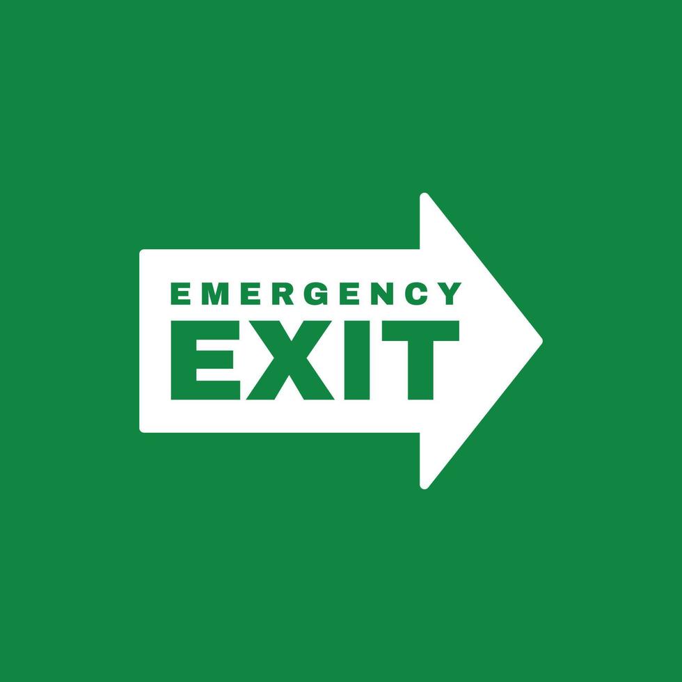 Exit door symbol. Evacuation symbol vector