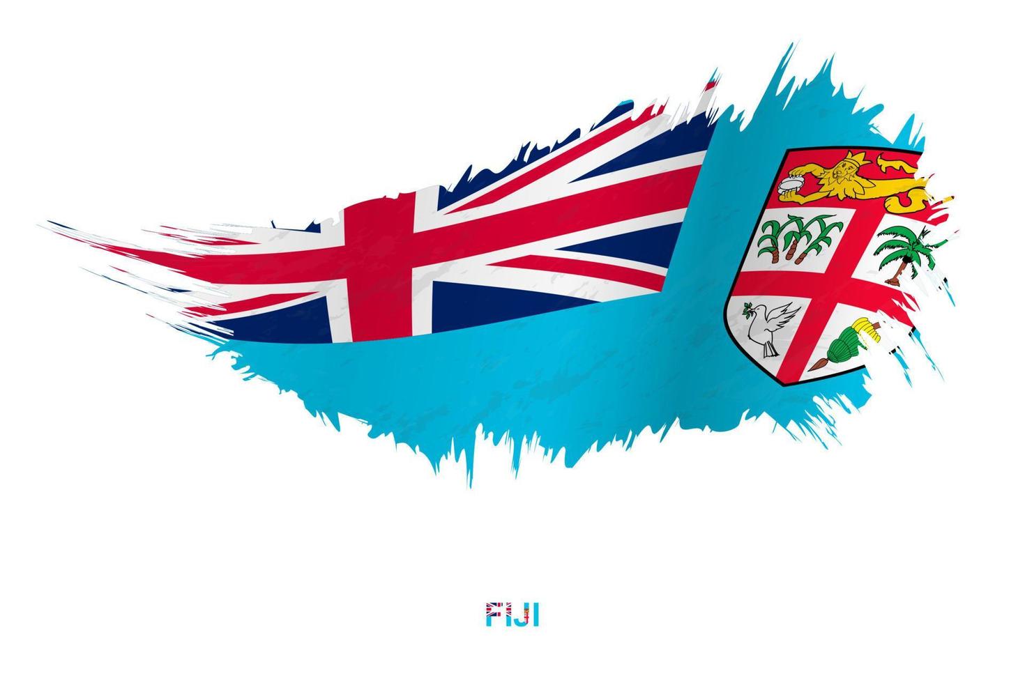 Flag of Fiji in grunge style with waving effect. vector