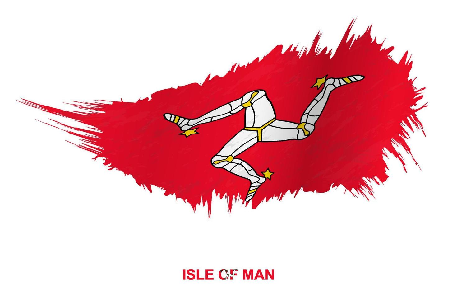 bandera de la isla de man en estilo grunge con efecto ondulante. vector