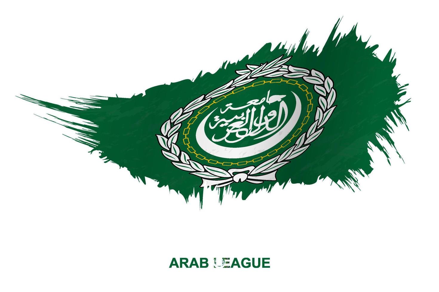 Flag of Arab League in grunge style with waving effect. vector