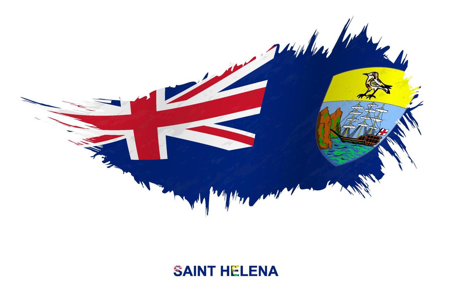 Flag of Saint Helena in grunge style with waving effect. vector