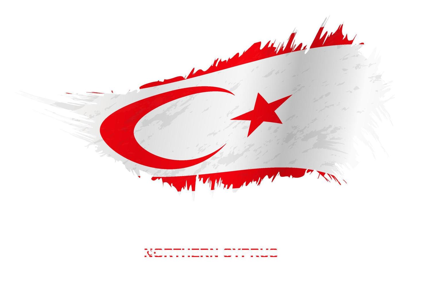 Flag of Northern Cyprus in grunge style with waving effect. vector
