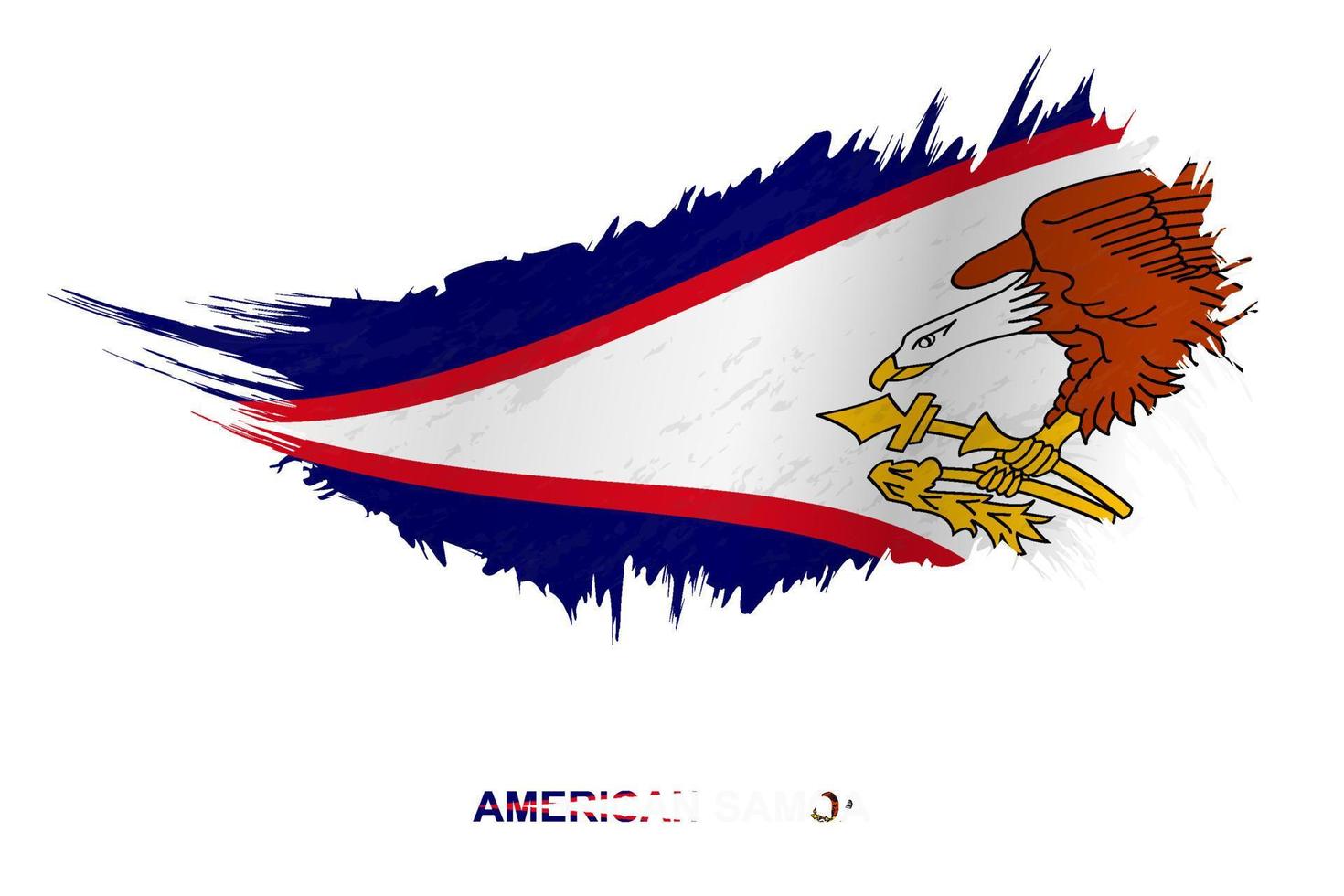 Flag of American Samoa in grunge style with waving effect. vector