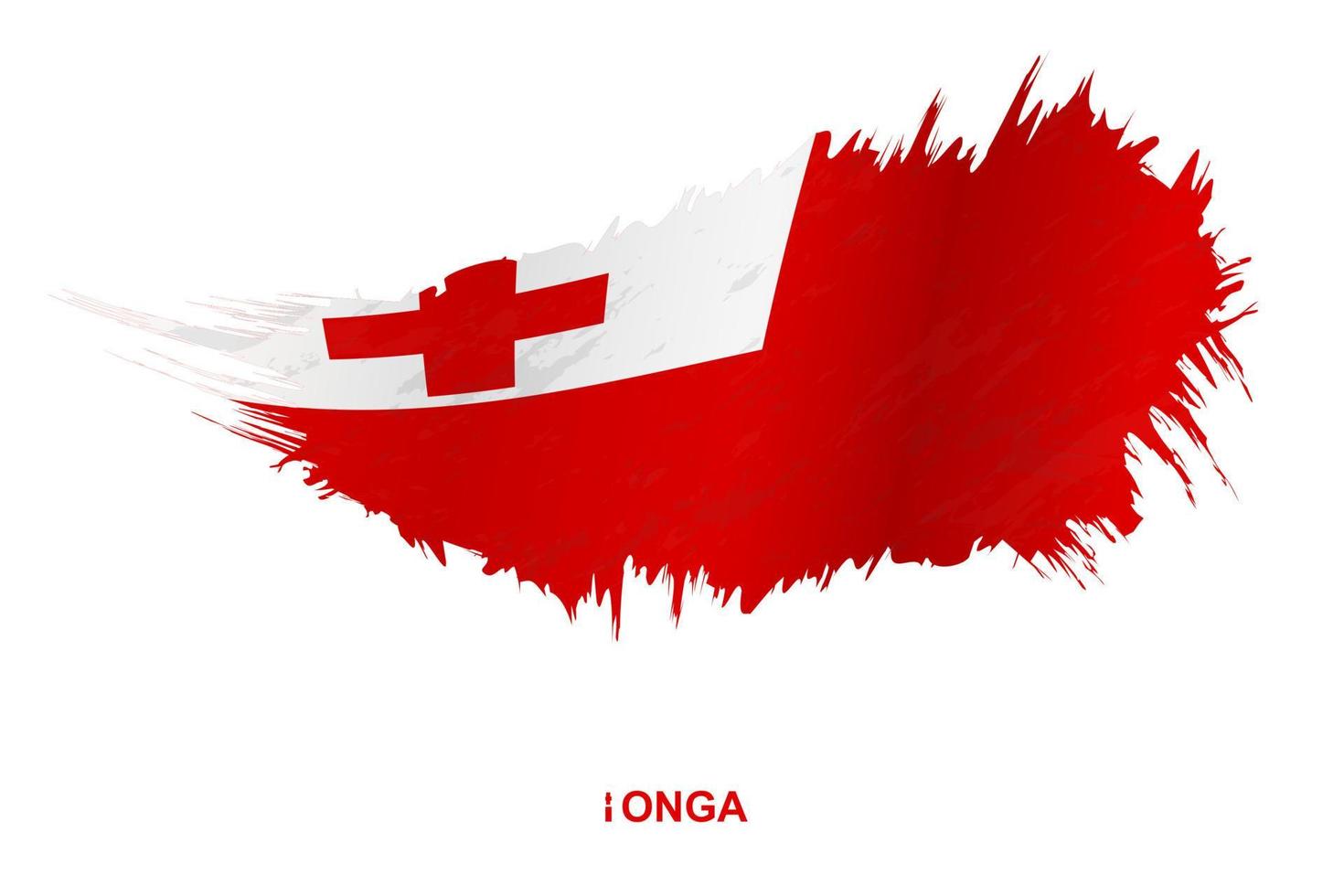 bandera de tonga en estilo grunge con efecto ondulante. vector