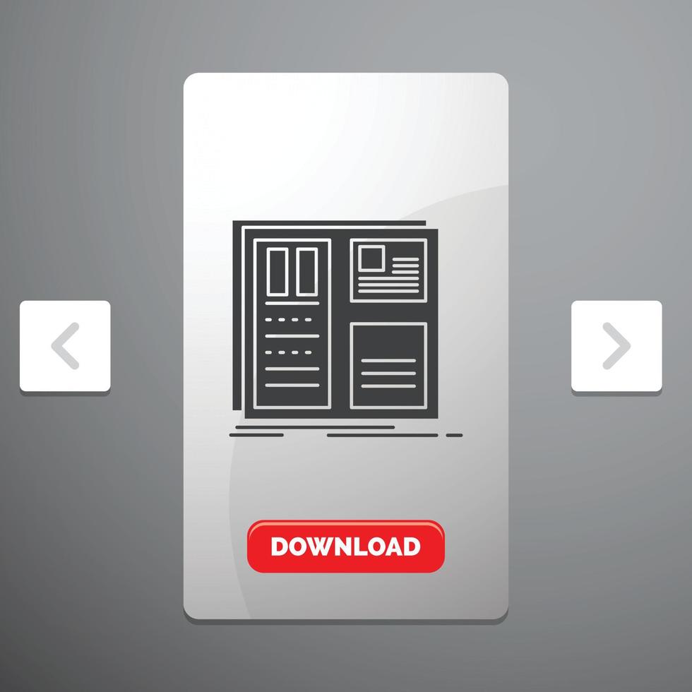 Design. grid. interface. layout. ui Glyph Icon vector