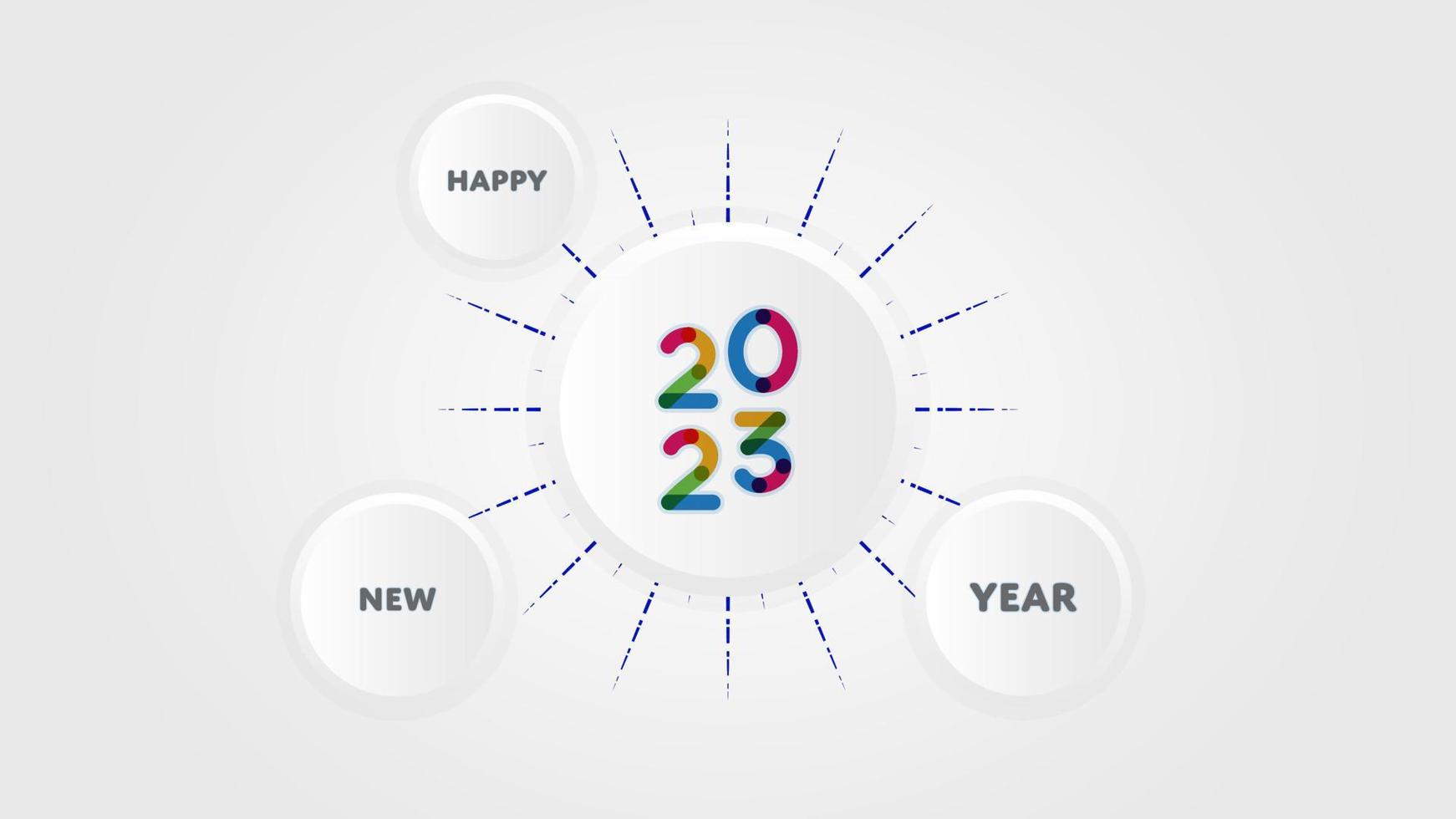 Happy new year 2023. Annual event celebration background template for promotion, banner, business, card, greeting. vector