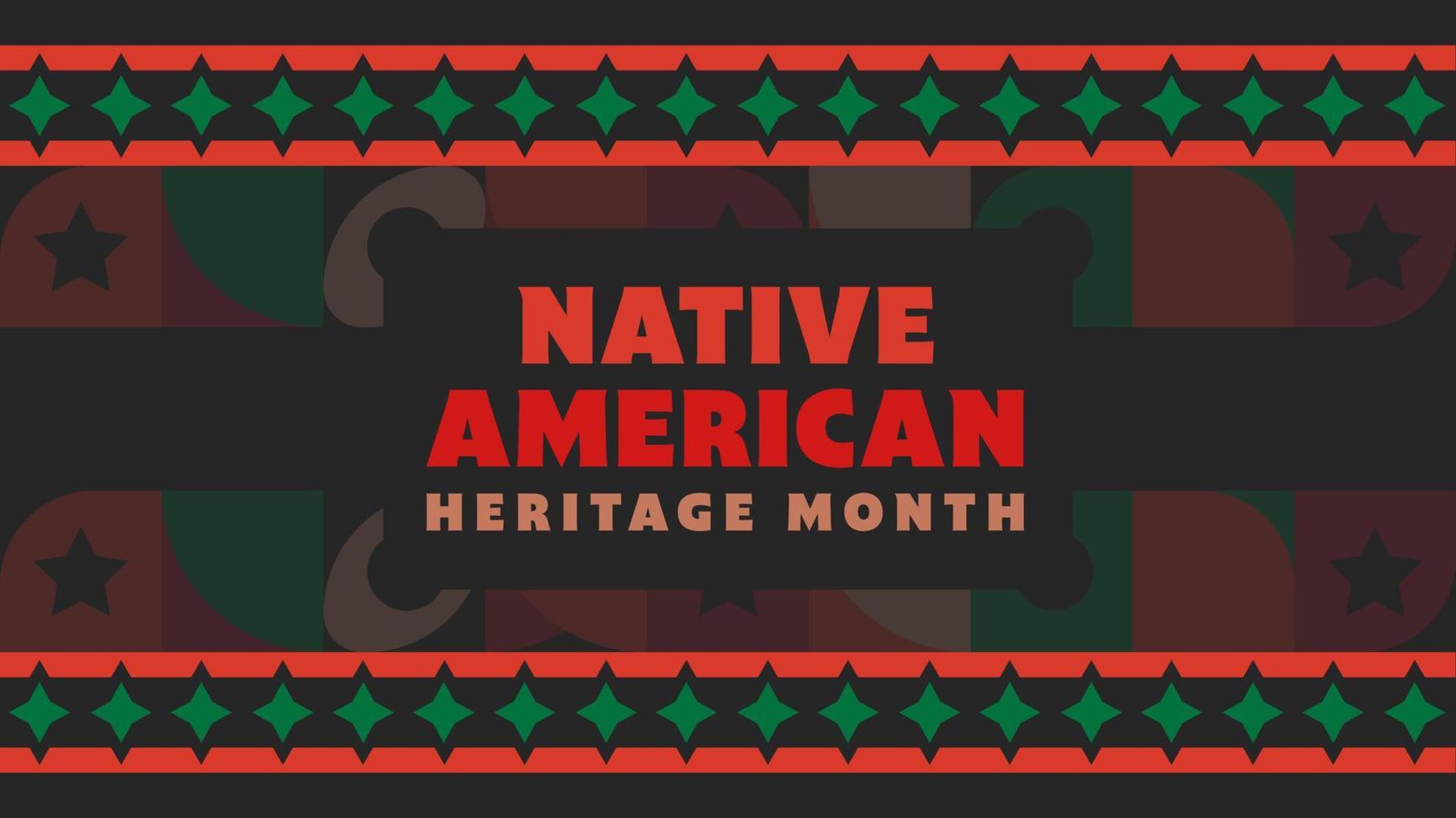 Native American Heritage Month. Background design with abstract ornaments celebrating Native Indians in America. vector