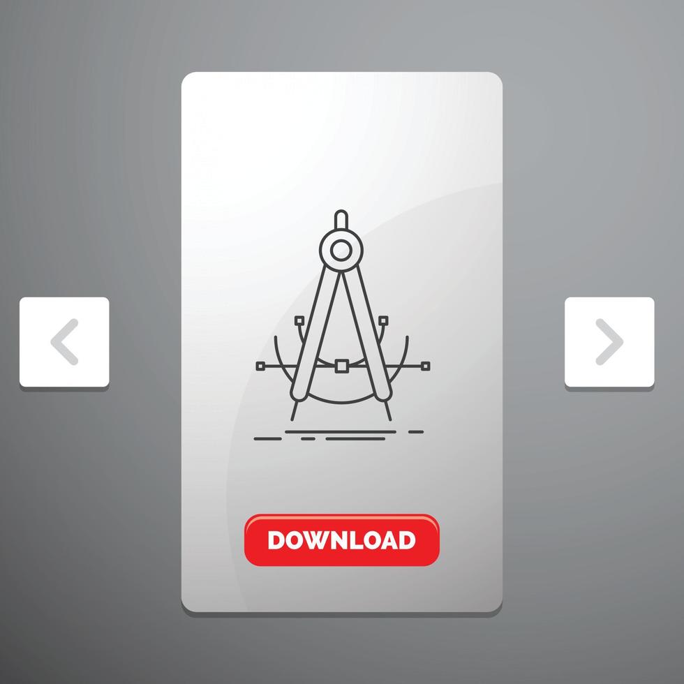 Precision. accure. geometry. compass. measurement Line Icon vector