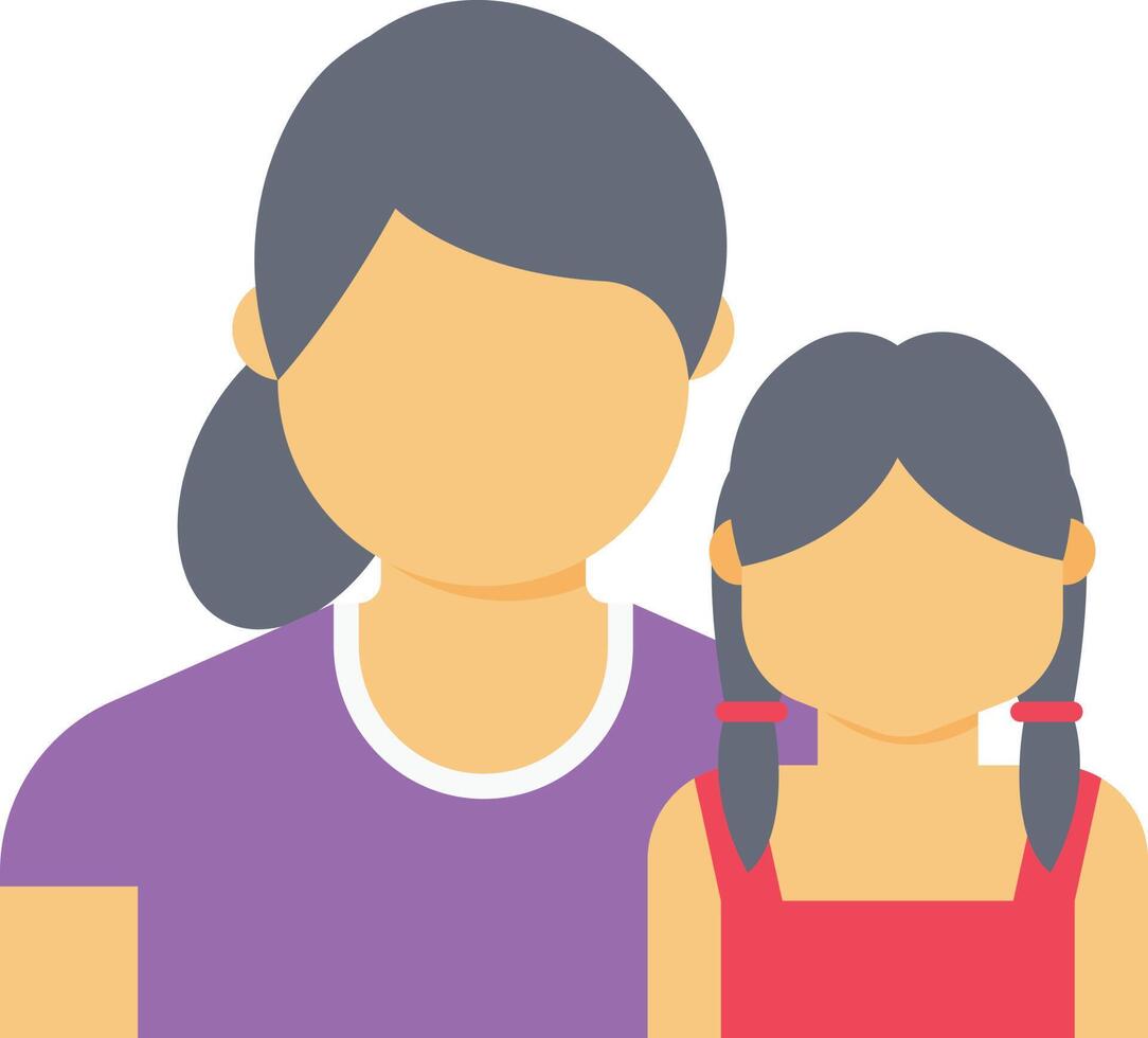 ilustración de vector de hija de mamá en un fondo. símbolos de calidad premium. iconos vectoriales para concepto y diseño gráfico.