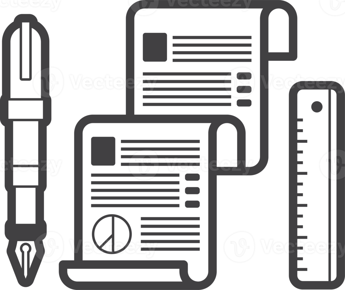 Rapportera och penna illustration i minimal stil png